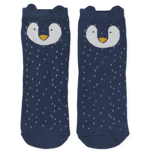 Trixie- Calcetines Infantiles de punta cuadrada pingüino